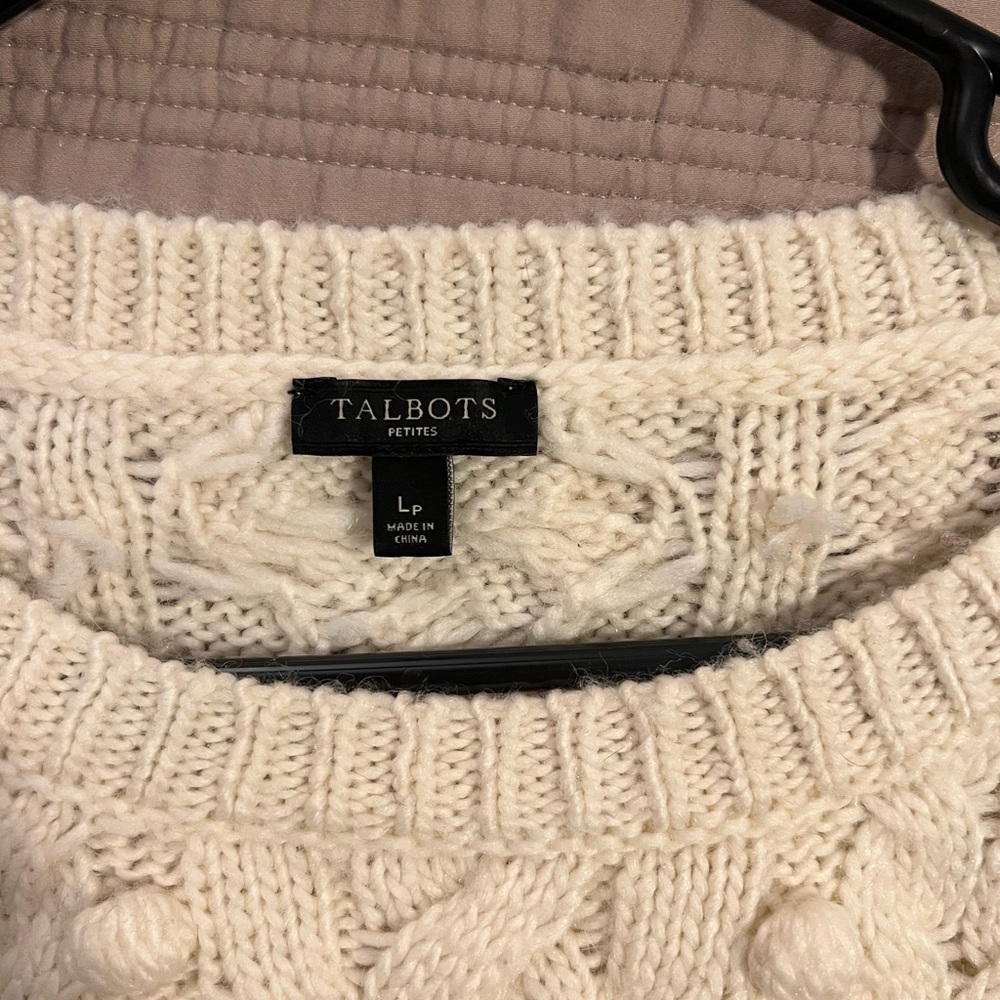 Talbots Ivory Cable Knit Sweater - Picture 2 of 6